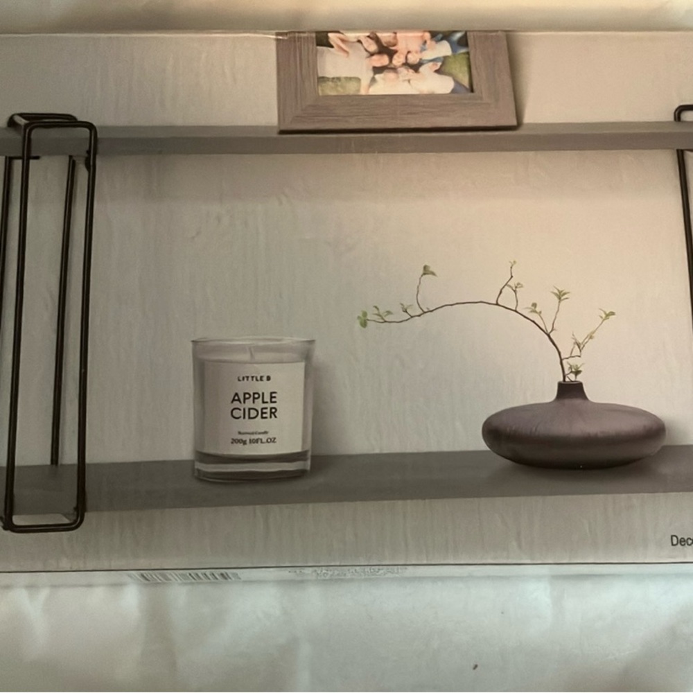 Gray Wall Shelf with Black Accents